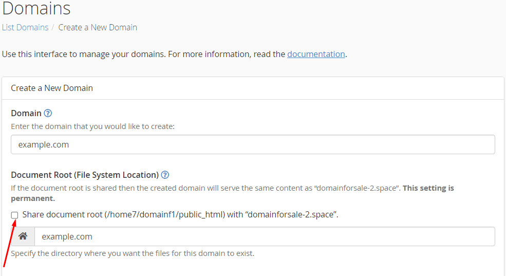 domain-Document-root