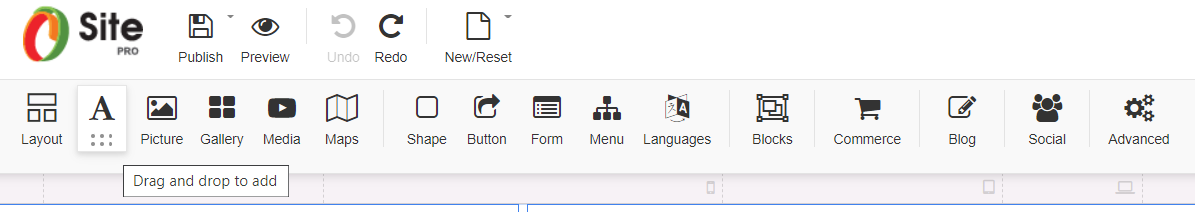 Drag-drop-text-website-builder
