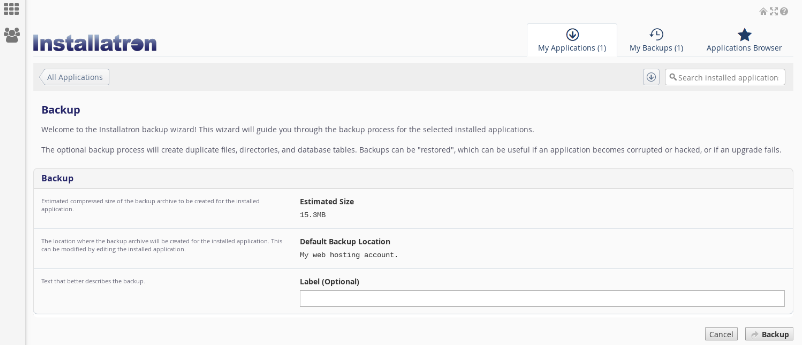 label-of-backups-installatron