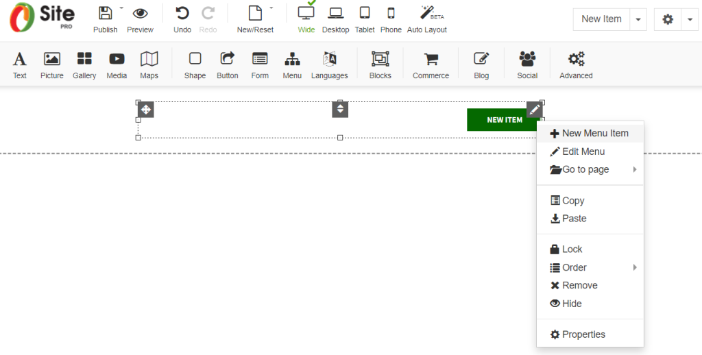 new-menu-item-website-builder