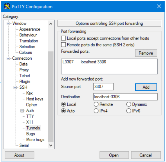 PuTTY-congiguration-controll