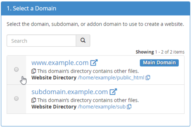 SitePublisher-select-a-domain